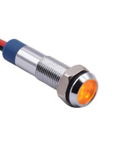 Yellow 10–24V 6mm LED Metal Indicator Light with 15CM Cable