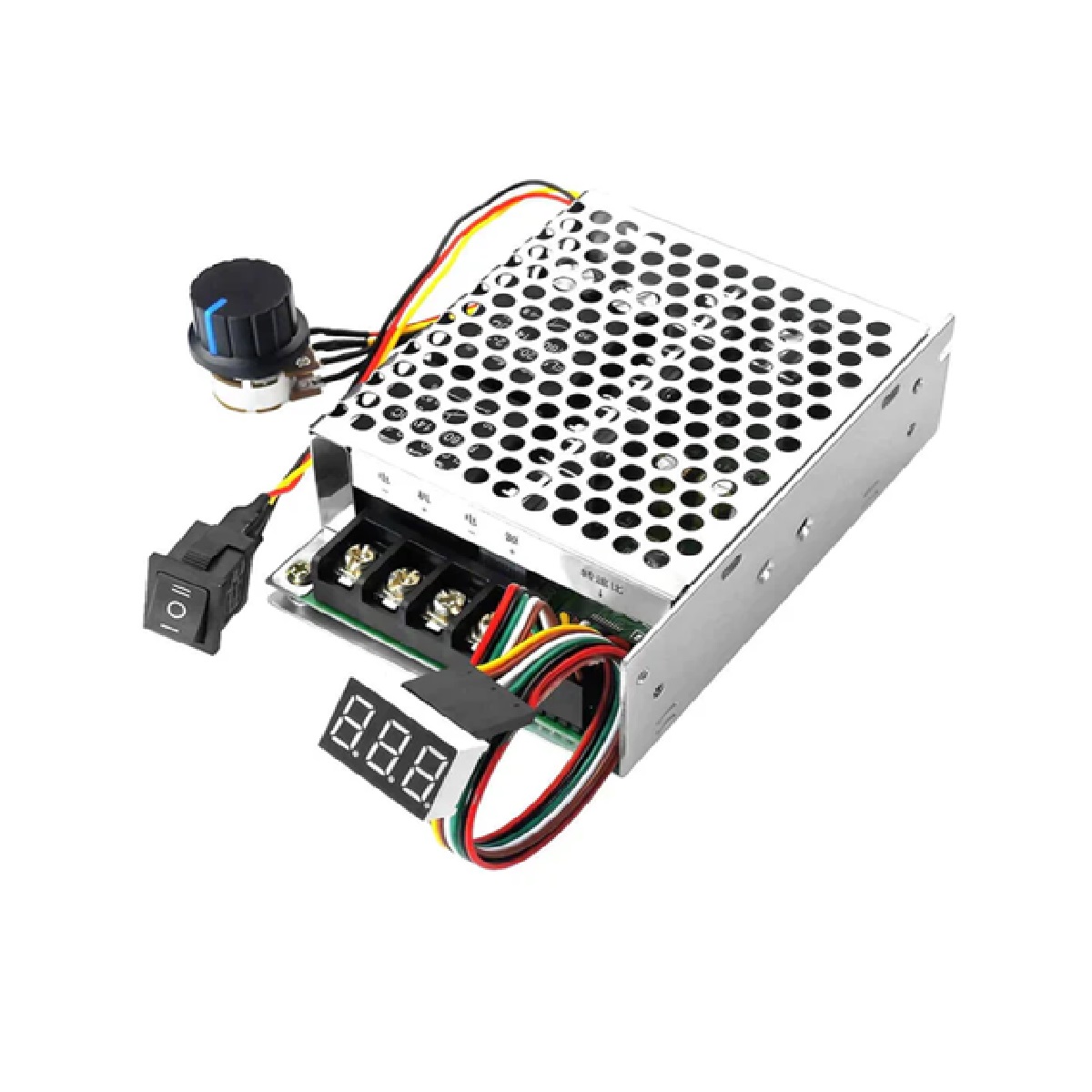 40A PWM DC Motor Speed Controller 12V 24V 36V with Forward Reverse Switch, Digital Display & Adjustable Knob (Metal Case)