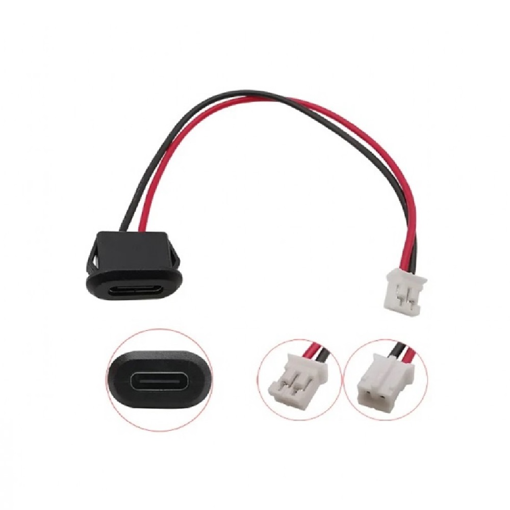 Panel Mount USB Type C Female Connector Jack with JST-PH 2.0 Output - Image 3