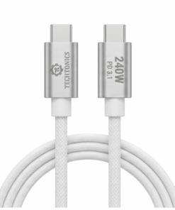 Techtonics 240W USB Type C Fast Charging Cable 2M Nylon Braided PD 3.1 for Laptops & Smartphones