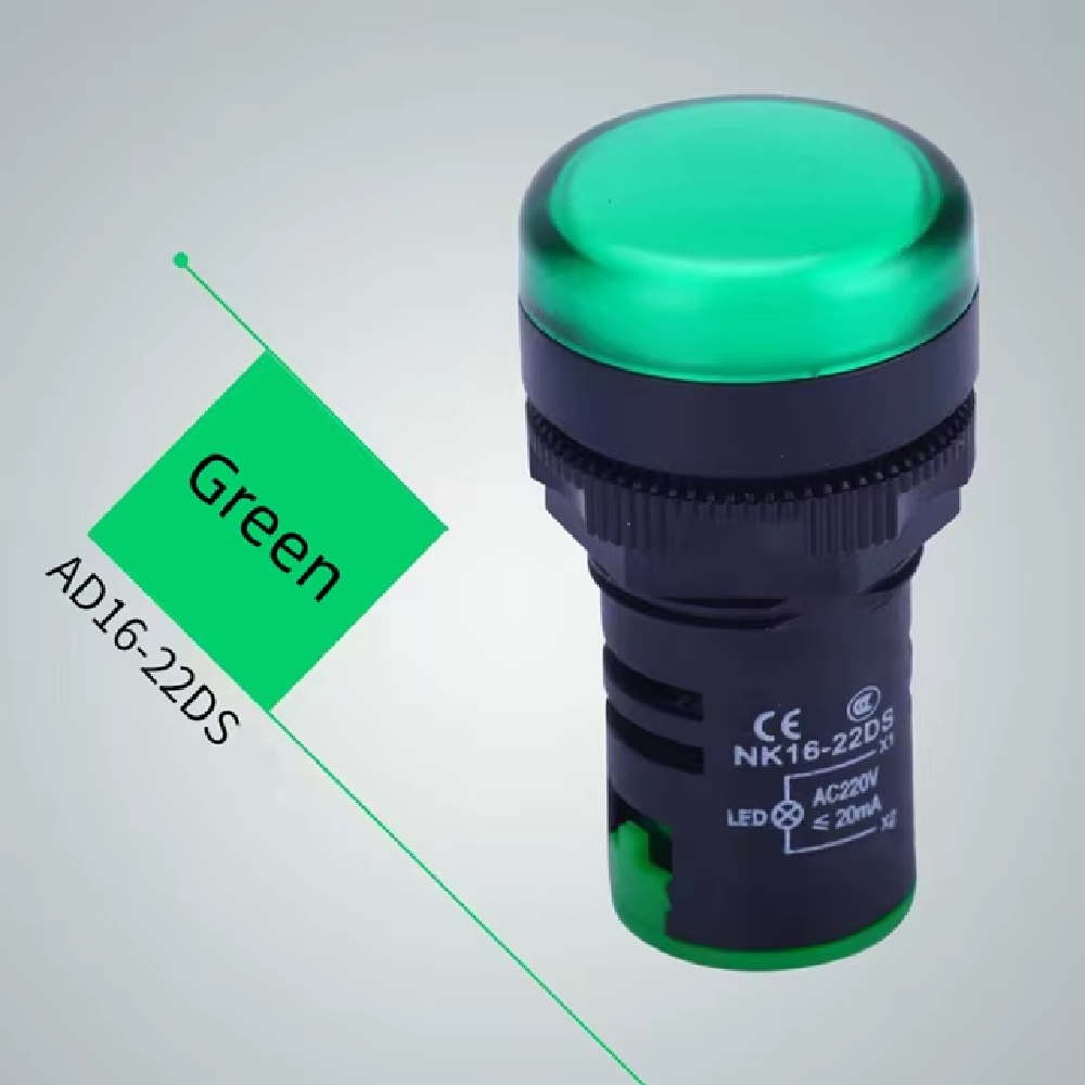 Green AC/DC24V 22mm AD16-22DS LED Power Pilot Signal Light Indicator - Image 4